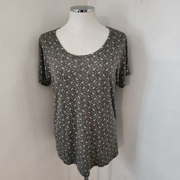 Lands' End Green Paisley Top Women's Size Small Tall - Picture 1 of 5
